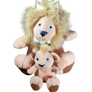 Stuffins Lion Plush King Cub Gold Crowns Stuffed Animal w/Tag Vintage